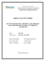 LUẬN văn THẠC sĩ HAY kế toán doanh thu, chi phí và xác định kết quả kinh doanh tại công ty tnhh mtv cọ việt mỹ​ 