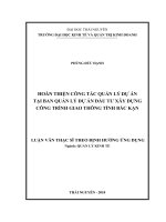 LUẬN văn THẠC sĩ HAY hoàn thiện công tác quản lý dự án tại ban quản lý dự án đầu tư xây dựng công trình giao thông tỉnh bắc kạn 