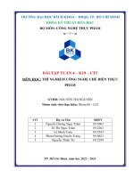 MÔN học THÍ NGHIỆM CÔNG NGHỆ CHẾ BIẾN THỰC PHẨM QUY TRÌNH CÔNG NGHỆ CÔNG NGHIỆP NƯỚCQUẢ 