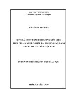 LUẬN văn THẠC sĩ HAY quản lý hoạt động bồi dưỡng giáo viên theo chuẩn nghề nghiệp tại trường cao đẳng than   khoáng sản việt nam​ 