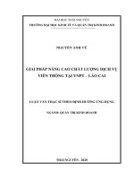 LUẬN văn THẠC sĩ HAY giải pháp nâng cao chất lượng dịch vụ viễn thông tại VNPT lào cai 