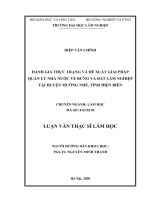 LUẬN văn THẠC sĩ HAY đánh giá thực trạng và đề xuất giải pháp quản lý nhà nước về rừng và đất lâm nghiệp tại huyện mường nhé, tỉnh điện biên​ 