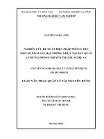 LUẬN văn THẠC sĩ HAY nghiên cứu đề xuất biện pháp phòng trừ một số loài sâu hại thông nhựa tại ban quản lý rừng phòng hộ yên thành, nghệ an​ 