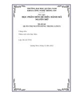 QUẢN TRỊ NGƯỜI DÙNG TRONG LINUX