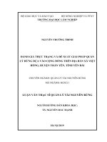 LUẬN văn THẠC sĩ HAY đánh giá thực trạng và đề xuất giải pháp quản lý rừng dựa vào cộng đồng trên địa bàn xã việt hồng, huyện trấn yên, tỉnh yên bái​ 