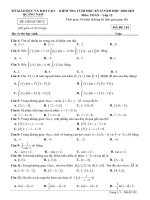 Đề kiểm tra cuối học kì 2 môn Toán lớp 12 năm 2020-2021 có đáp án - Sở GD&ĐT Quảng Nam (Mã đề 101)
