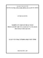 LUẬN văn THẠC sĩ HAY nghiên cứu một số thuật toán phân cụm dữ liệu nửa giám sát và ứng dụng phân đoạn ảnh x   quang 