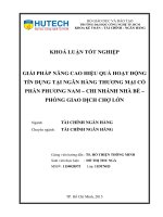 LUẬN văn THẠC sĩ HAY giải pháp nâng cao hiệu quả hoạt động tín dụng tại ngân hàng thương mại cổ phần phương nam   chi nhánh nhà bè   phòng giao dịch chợ lớn​ 