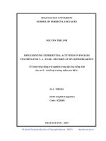 LUẬN văn THẠC sĩ HAY tổ chức hoạt động trải nghiệm trong dạy học tiếng anh cho trẻ 5   6 tuổi tại trường mầm non DPA 