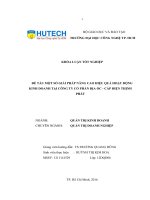 LUẬN văn THẠC sĩ HAY một số giải pháp nâng cao hiệu quả hoạt động kinh doanh tại công ty cổ phần địa ốc   cáp điện thịnh phát​ 
