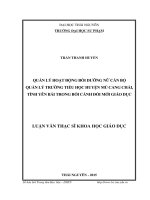 LUẬN văn THẠC sĩ HAY quản lý hoạt động bồi dưỡng nữ cán bộ quản lý trường tiểu học huyện mù cang chải, tỉnh yên bái trong bối cảnh đổi mới giáo dục​ 