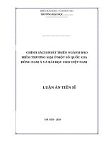 Chính sách phát triển ngành bảo hiểm thương mại ở một số quốc gia Đông Nam Á và bài học cho Việt Nam