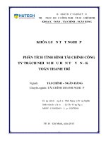 LUẬN văn THẠC sĩ HAY phân tích tình hình tài chính công ty trách nhiệm hữu hạn tư vấn   kế toán thanh trí​ 