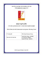 BÀI tập lớn văn hóa KINH DOANH và TINH THẦN KHỞI NGHIỆP đề tài phân tích triết lí kinh doanh của tập đoàn viễn thông viettel 