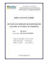 LUẬN văn THẠC sĩ HAY kế toán xác định kết quả kinh doanh tại công ty cổ phần an ánh hùng​ 