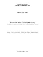 LUẬN văn THẠC sĩ HAY đánh giá tác động của biến đổi khí hậu đến tính đa dạng sinh học tại vườn quốc ga bái tử long 