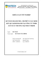 LUẬN văn THẠC sĩ HAY kế toán doanh thu, chi phí và xác định kết quả kinh doanh tại công ty tnhh sản xuất thương mại nhất thịnh​ 