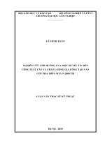 LUẬN văn THẠC sĩ HAY nghiên cứu ảnh hưởng của một số yếu tố đến công suất cắt và chất lượng gia công tạo ván cốt pha trên máy p 2800 TM​ 