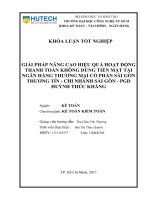 LUẬN văn THẠC sĩ HAY giải pháp nâng cao hiệu quả hoạt động thanh toán không dùng tiền mặt tại ngân hàng thương mại cổ phần sài gòn thương tín   chi nhánh sài gòn   PGD huỳnh thúc kháng​ 