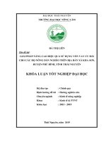 LUẬN văn THẠC sĩ HAY giải pháp nâng cao hiệu quả sử dụng vốn vay ưu đãi cho các hộ nông dân nghèo trên địa bàn xã kha sơn, huyện phú bình, tỉnh thái nguyên​ 