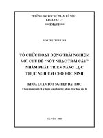 LUẬN văn THẠC sĩ HAY tổ chức hoạt động trải nghiệm với chủ đề nốt nhạc trái cây nhằm phát triển năng lực thực nghiệm cho học sinh​ 