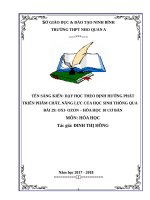 SKKN Dạy học theo định hướng phát triển phẩm chất năng lực của học sinh thông qua bài 29 OXI  OZON  Hóa học 10 cơ bản