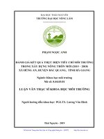 LUẬN văn THẠC sĩ HAY đánh giá kết quả thực hiện tiêu chí môi trường trong xây dựng nông thôn mới (2015 2018) xã hùng an, huyện bắc quang, tỉnh hà giang​ 