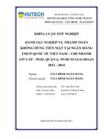 LUẬN văn THẠC sĩ HAY đánh giá nghiệp vụ thanh toán không dùng tiền mặt tại ngân hàng tmcp quốc tế việt nam   chi nhánh gò vấp   pgd  quận 6, tp hcm giai đoạn 2012   2014​ 