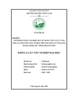 LUẬN văn THẠC sĩ HAY giải pháp nâng cao hiệu quả sử dụng vốn vay ưu đãi cho các hộ nông dân nghèo trên địa bàn xã tân long, huyện đồng hỷ, tỉnh thái nguyên​ 