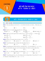 Bộ đề ôn thi học kì 2 môn Toán lớp 12 năm học 2020-2021 có đáp án