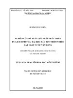 LUẬN văn THẠC sĩ HAY nghiên cứu đề xuất giải pháp phát triển du lịch sinh thái tại khu bảo tồn thiên nhiên đất ngập nước vân long​ 