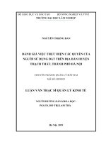 LUẬN văn THẠC sĩ HAY đánh giá việc thực hiện các quyền của người sử dụng đất trên địa bàn huyện thạch thất, thành phố hà nội​ 