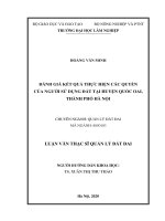 LUẬN văn THẠC sĩ HAY đánh giá kết quả thực hiện các quyền của người sử dụng đất tại huyện quốc oai, thành phố hà nội 