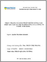 LUẬN văn THẠC sĩ HAY thực trạng và giải pháp nhằm nâng cao hiệu quả quản trị marketing của công ty tnhh for kids​ 