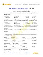 de thi giua hoc ki 1 lop 11 mon anh nam 2020 2021 