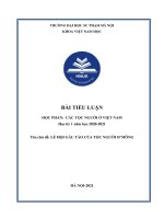 BÀI TIỂU LUẬN HỌC PHẦN CÁC TỘC NGƯỜI Ở VIỆT NAM chủ đề LỄ HỘI GẦU TÀO CỦA TỘC NGƯỜI H’MÔNG