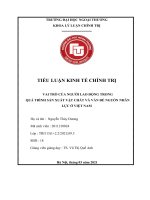 TIỂU LUẬN KINH tế CHÍNH TRỊ VAI TRÒ của NGƯỜI LAO ĐỘNG TRONG QUÁ TRÌNH sản XUẤT vật CHẤT và vấn đề NGUỒN NHÂN lực ở VIỆT NAM 