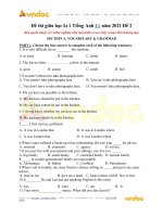 de thi giua hoc ki 1 tieng anh 11 de 1 