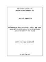 Chất lượng tín dụng trong cho vay học sinh, sinh viên tại ngân hàng chính sách xã hội   chi nhánh thành phố hà nội 