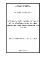 Thực trạng thừa cân béo phì và một số yếu tố liên quan của học sinh trường tiểu học thành phố lạng sơn