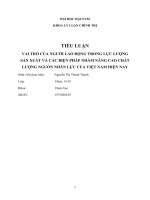 TIỂU LUẬN VAI TRÒ của NGƯỜI LAO ĐỘNG TRONG lực LƯỢNG sản XUẤT và các BIỆN PHÁP NHẰM NÂNG CAO CHẤT LƯỢNG NGUỒN NHÂN lực của VIỆT NAM HIỆN NAY 