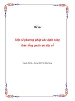 Một số phương pháp xác định công thức tổng quát của dãy số nguyễn tất thu – trường THPT lê hồng phong 