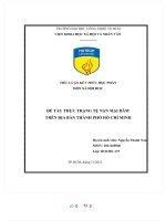 TIỂU LUẬN  môn xã hội học đề tài THỰC TRẠNG tệ nạn mại dâm TRÊN địa bàn THÀNH PHỐ hồ CHÍ MINH 