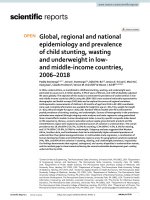 Global regional and national epidemiolog 