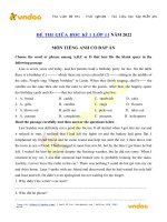 de kiem tra giua hoc ki 1 tieng anh 11 nam 2022 