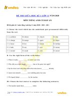 de thi giua hoc ki 1 mon tieng anh lop 11 truong thpt nguyen trai thai binh 