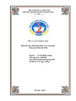 TIỂU LUẬN TRIẾT học đề tài quy luật lượng chất và sự vận dụng trong cuộc sống bản thân 