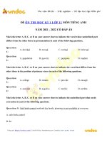 bo de thi hoc ki 1 lop 11 mon tieng anh co dap an 