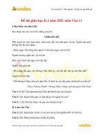 de thi giua hoc ki 2 nam 2021 mon van 11 de 5 
