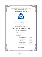 PHÁP LUẬT VIỆT NAM đại CƯƠNG báo cáo bài tập lớn đề tài DIỆN và HÀNG THỪA kế THEO bộ LUẬT dân sự năm 2015 